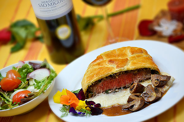 Bife Valentim com cogumelos