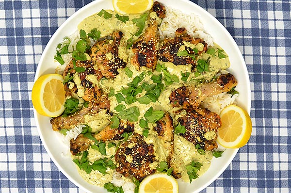 Pernas de frango com caril verde